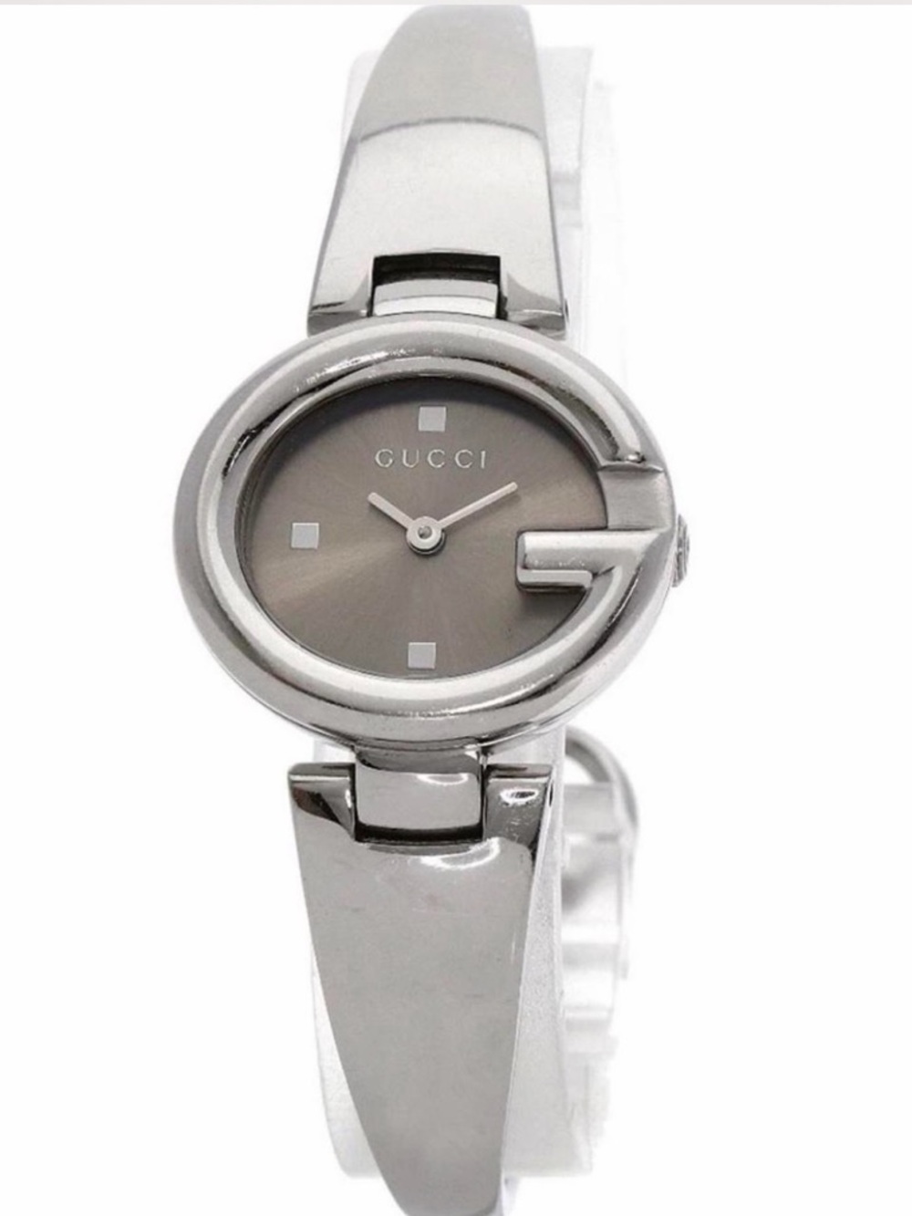 Gucci Silver Stainless Steel Bangle Watch - Silver Dial
